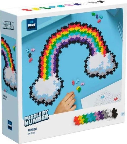 Puzzle bllok Plus-Plus Rainbow, 500 copë, Shumëngjyrësh