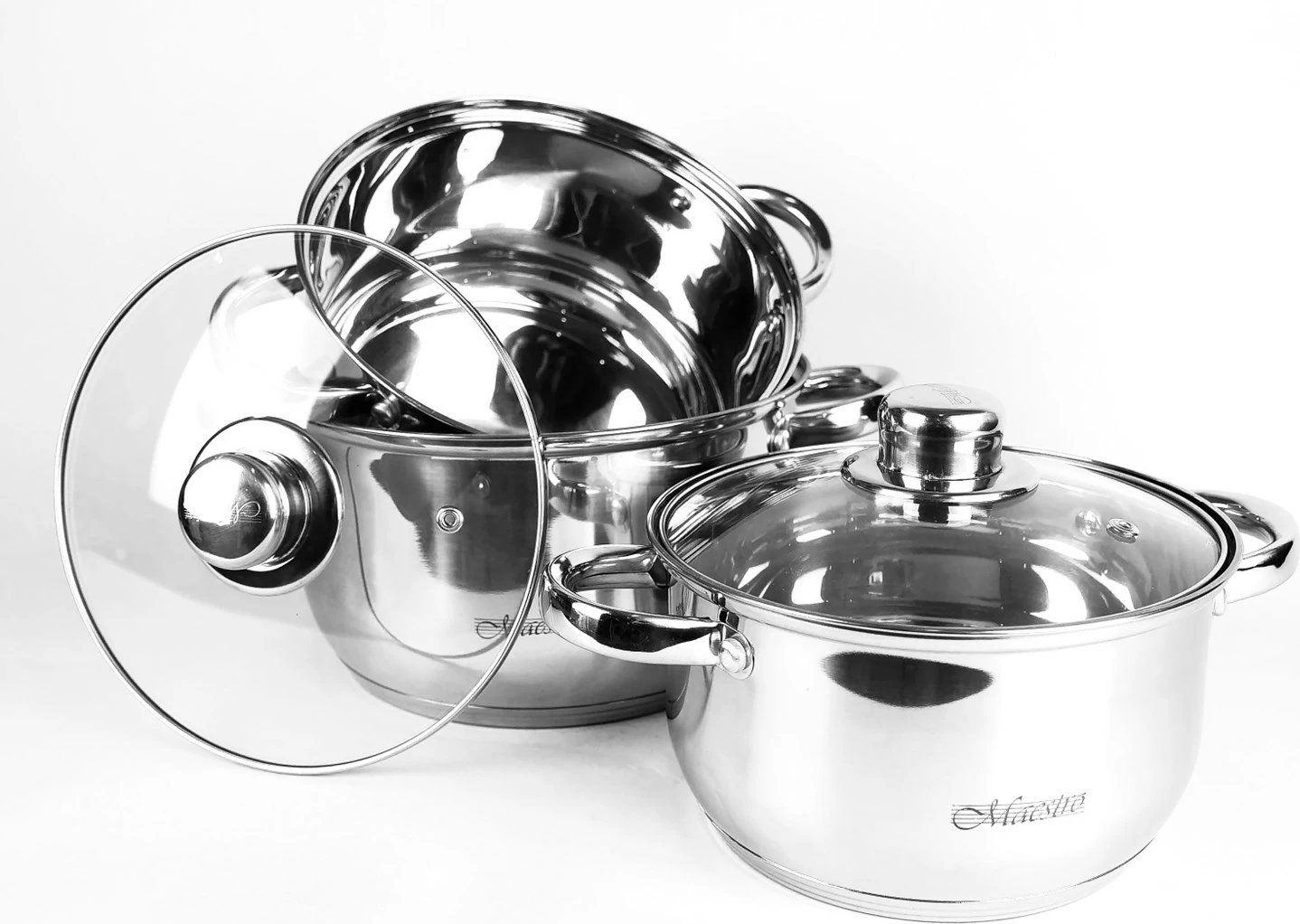 Set me 5 tenxhere Maestro MR-2020 A, çelik inox