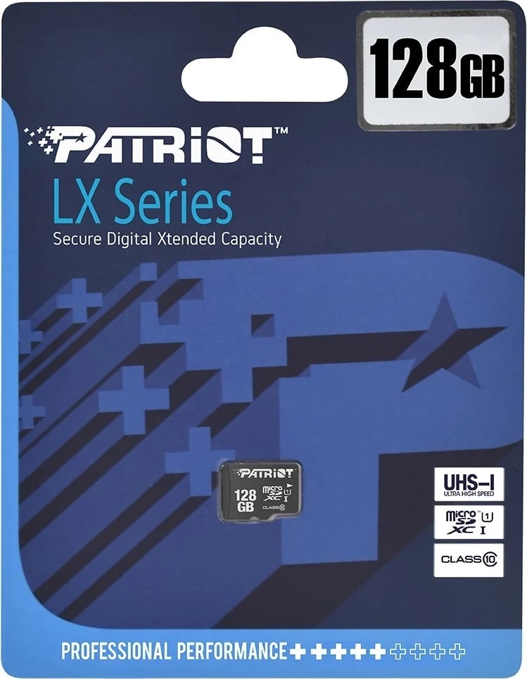 Kartë Kujtese Patriot LX Series 128GB microSDXC, Klasa 10 UHS-I