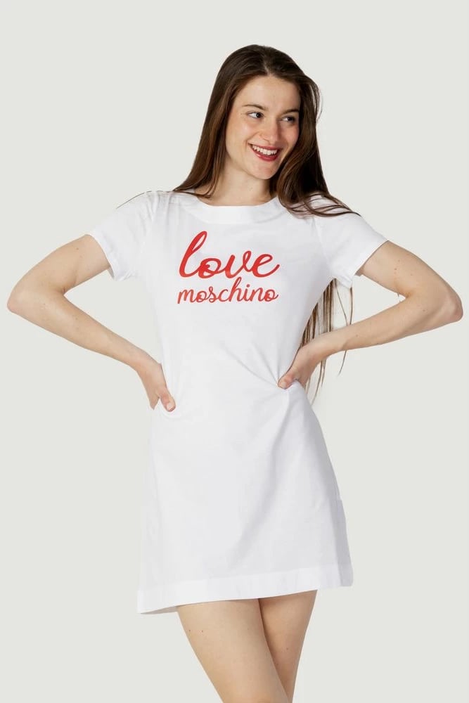 Fustan Love Moschino për femra, i bardhë