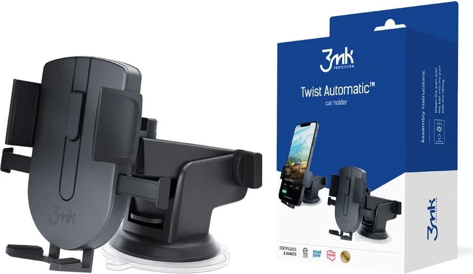 Mbështjellës celulari 3MK Twist Automatic, me krah, me thithës