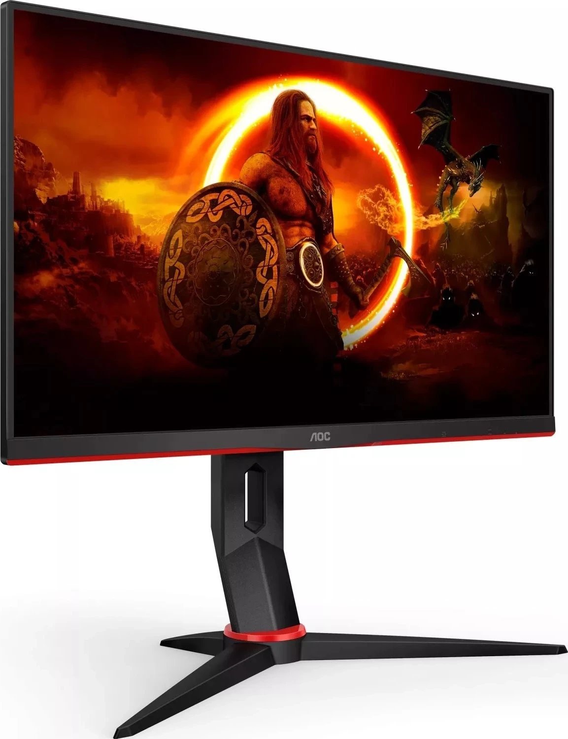 Monitor për lojëra AOC Q24G2A/BK, 23.8", IPS, QHD, 165 Hz, DisplayPort, HDMI 2.0, me ngjyrë të zeza dhe të kuqe