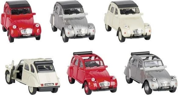 Makina metalike GOKI Citroen 2CV, 1:34-39, 12 copë, 6 dizajne