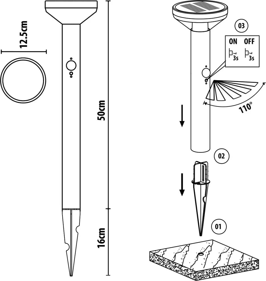 Dritë LED diellore Maclean MCE465 C / M, krom mat, IP44