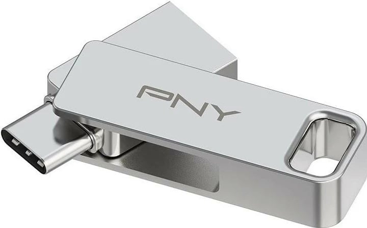 USB PNY 3.2 Duo-Link 128GB Type-C / Type-A, argjendtë