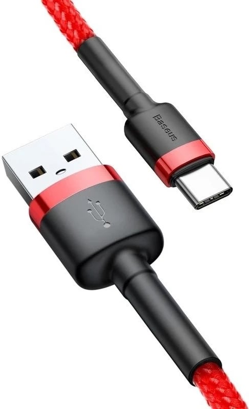 Kabllo Baseus Cafule USB në USB-C 2A 2m, e kuqe