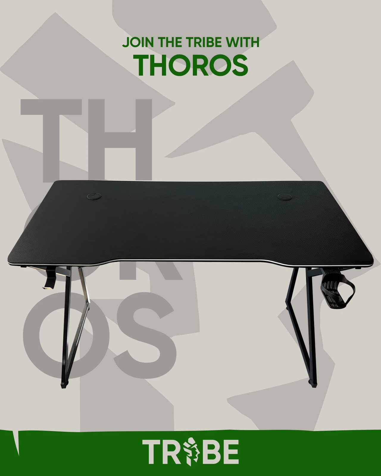 Tavolinë Gaming TRIBE "Thoros" LED