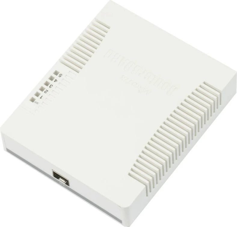 Switch MikroTik RB260GS, 5 porta Gigabit Ethernet, PoE, Bardhë