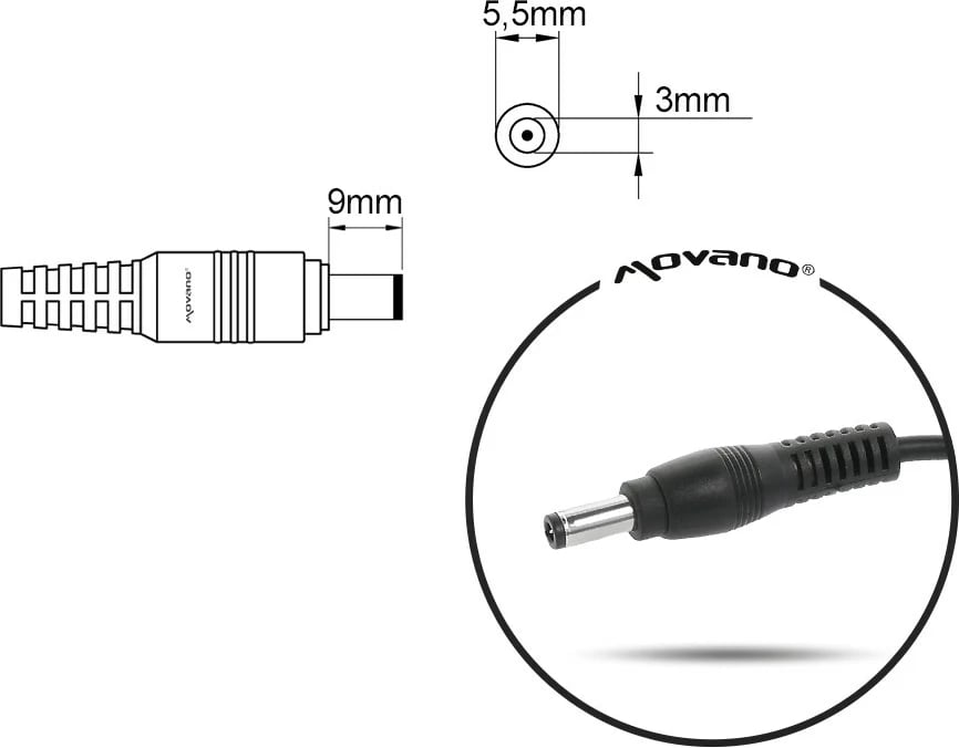 Karikues për laptop Mitsu, 19V, i zi 