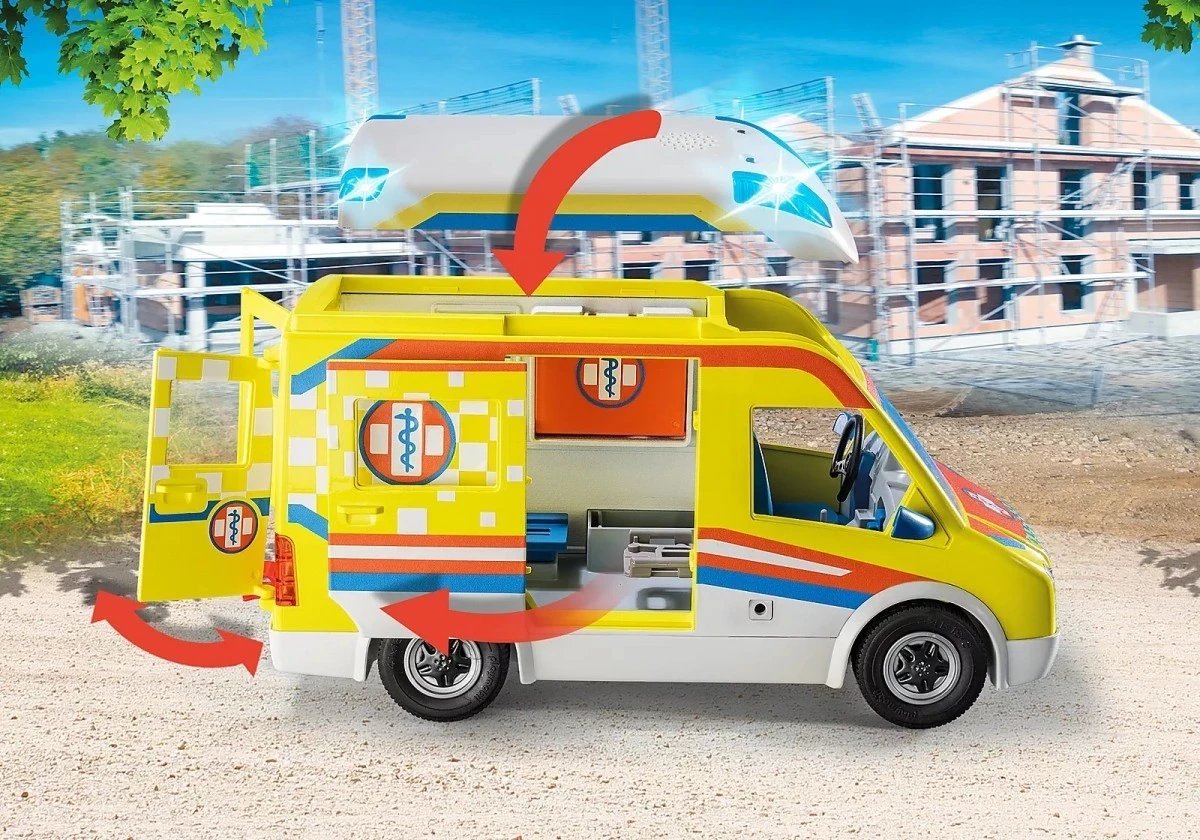 Set lodër me figura Playmobil, Ambulancë 71202