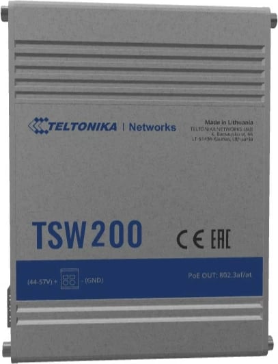 Switch Teltonika TSW200, Unmanaged, Gigabit Ethernet, Power over Ethernet, Montim në rack, Montim në mur