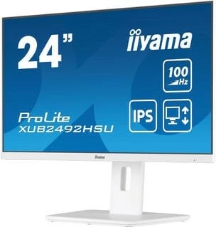 Monitor iiyama XUB2492HSU-W6, 60.5 cm (23.8"), 1920 x 1080 pixels, Full HD, LED, 0.4 ms, Bardhë