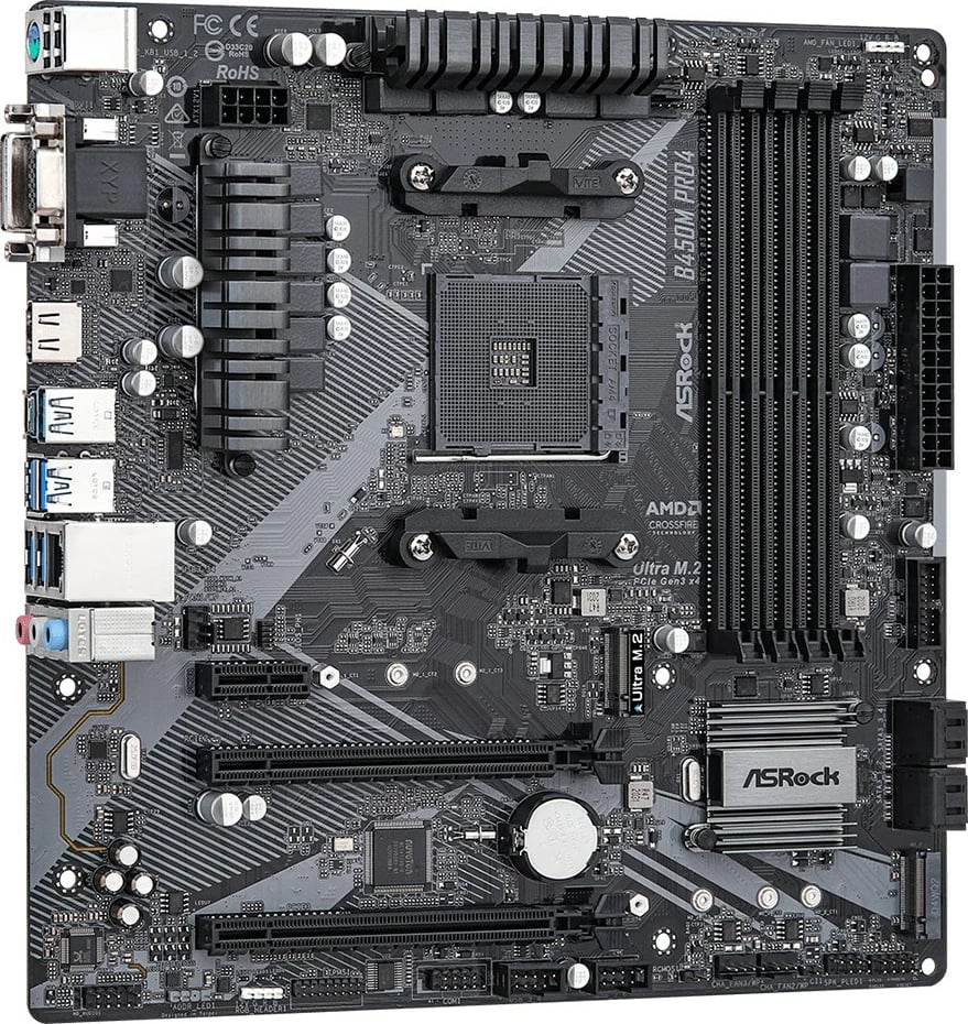 Pllakë amë Asrock B450M Pro4 R2.0, Socket AM4, micro ATX