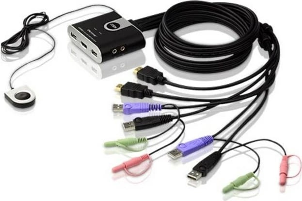 Swich me audio ATEN 2-Port, USB/HDMI KVM