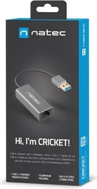 Kartë Rrjeti NATEC CRICKET USB 3.0 1X RJ45, e Zezë