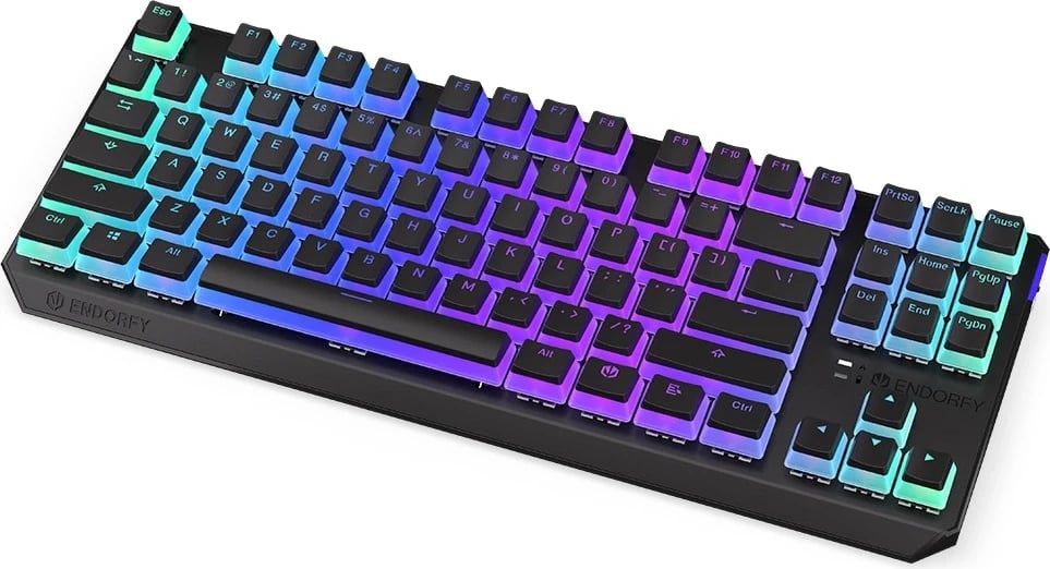 Tastierë Wireless ENDORFY Thock TKL me Ngjyra RGB dhe Pudding të Kuqe