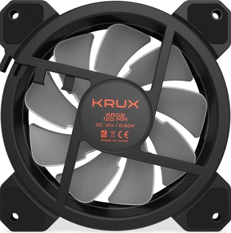 Ventilator për Kasë KRUX LUNAR 120 ARGB, i zi