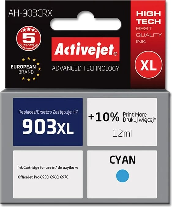 Ngjyrë zëvëndësuese Activejet AH-903CRX për printer HP, e kaltër