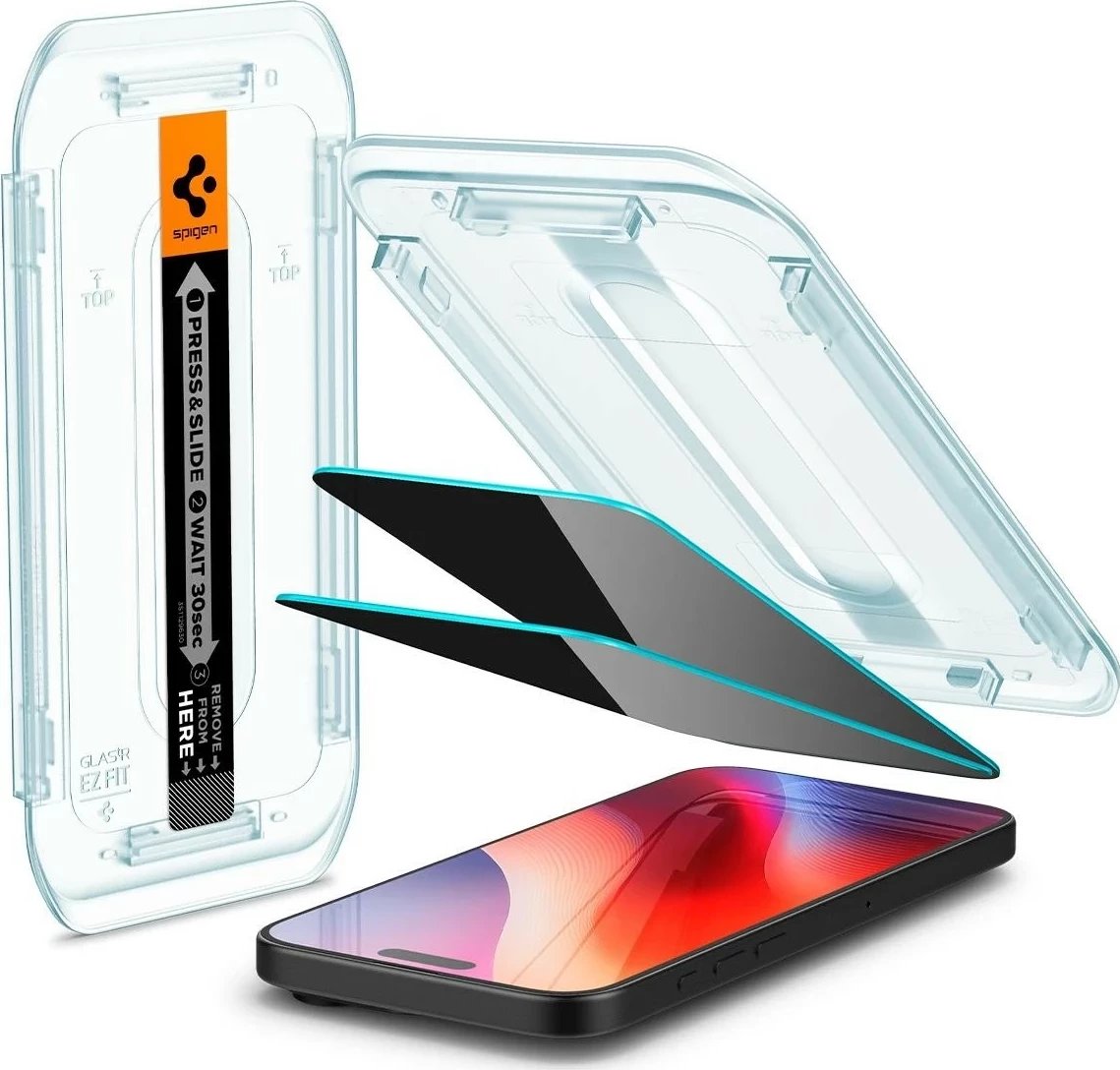 Xham privatësie Spigen GLAS.TR EZ FIT, Apple iPhone 16 Pro Max, 2-pak, ngjyrë e zezë