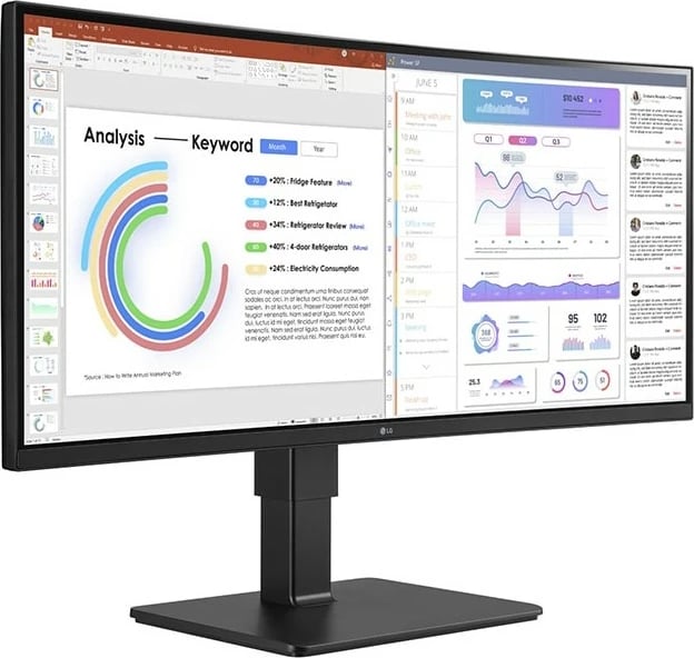 Monitor LG 34BQ77QC-B, 34", 3440 x 1440, UltraWide Dual Quad HD, LCD, i zi