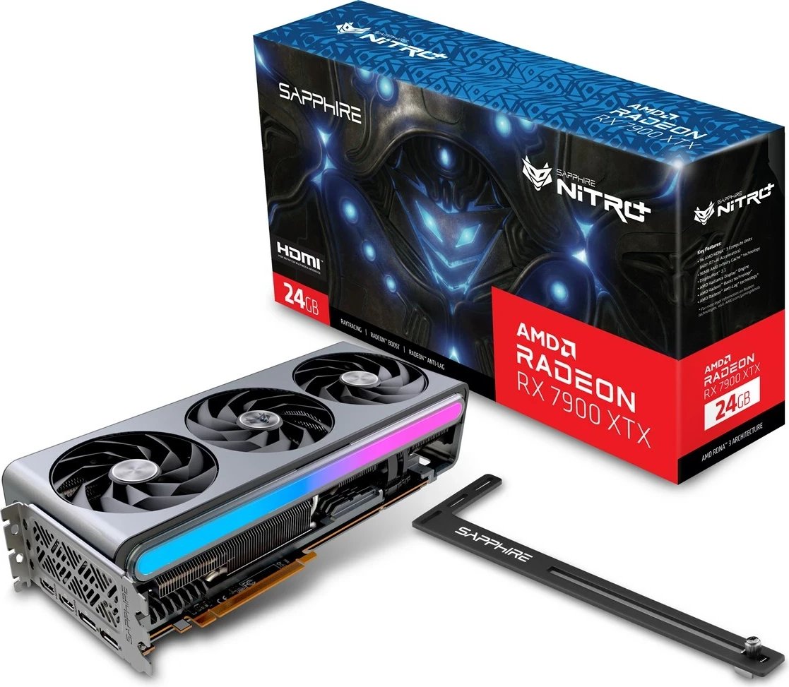 Kartelë grafike Sapphire NITRO+ Radeon RX 7900 XTX Vapor-X, 24 GB GDDR6, Argjendtë