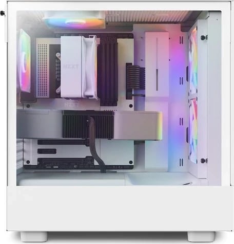 Kasë NZXT H5 Flow RGB, Midi Tower, e bardhë