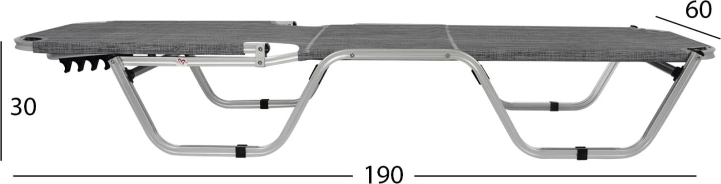 Shtrat profesional për plazh, alumin, FH5071.10, gri, 60x195x30 cm