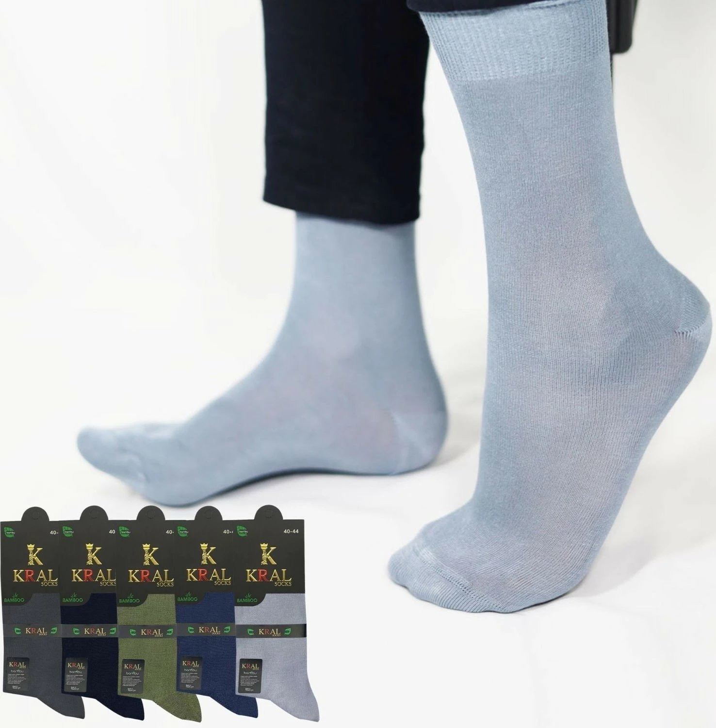 Çorape të gjata për meshkuj Kral Socks, set 5 copë