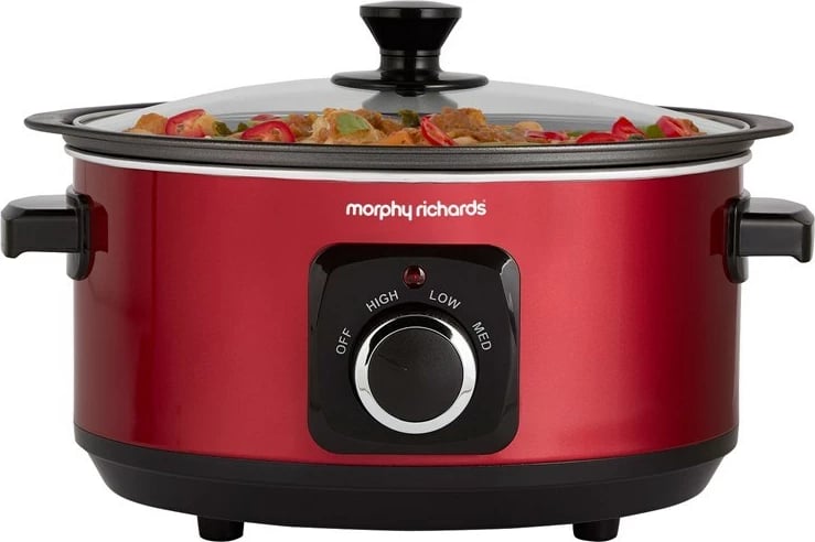 Slow cooker Morphy Richards 460014, 3.5 L, e zezë, e kuqe