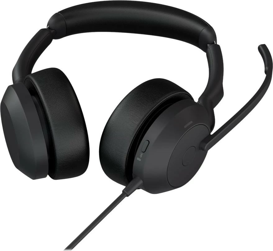 Kufje Jabra Evolve2 50, USB-A UC Stereo, Wired, 20 - 20000 Hz, Office/Call center, 148.9 g, Headset, Black