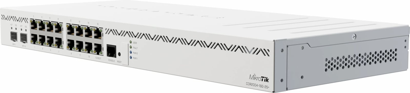 Router MikroTik CCR2004-16G-2S+, Ethernet WAN, Gigabit Ethernet, Bardhë