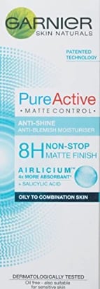 Krem për fytyrë Garnierb Skin Pure Active Matte Control Anti Blemish Face Moisturiser, 50 ml