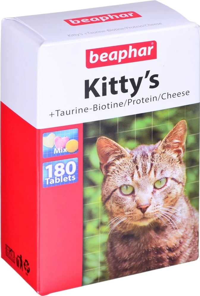 Tableta vitamina për mace Beaphar Kitty's Mix, 180 copë