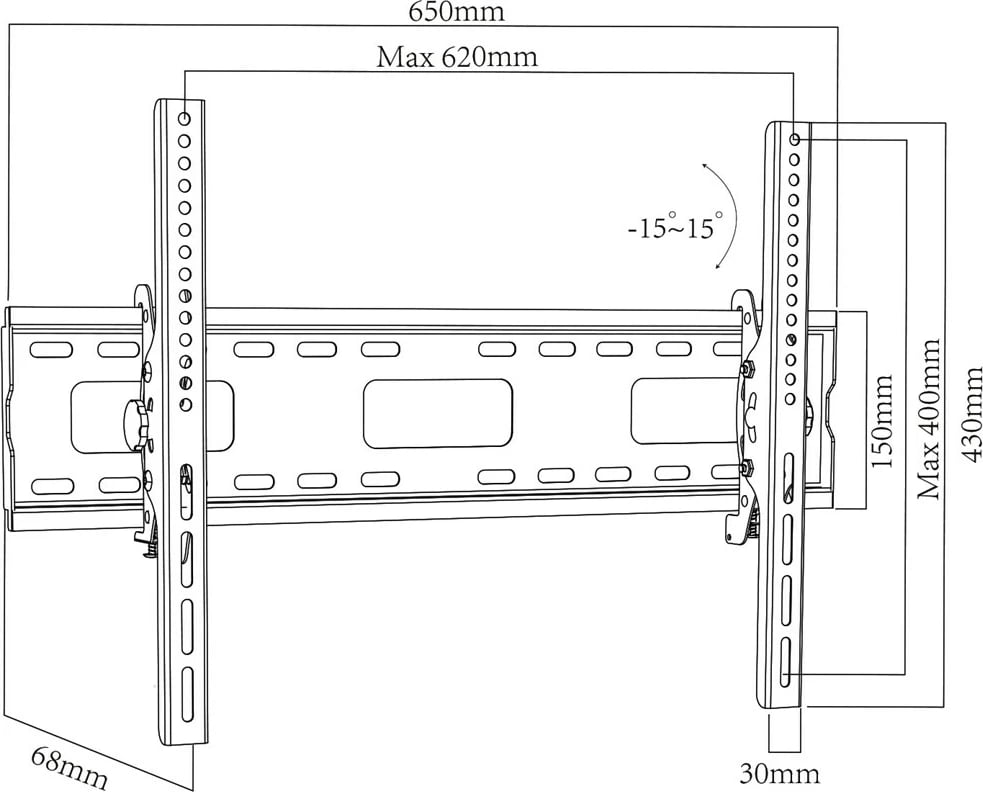 Mbajtës muri Maclean TV MC-421, 32"-90", i bardhë