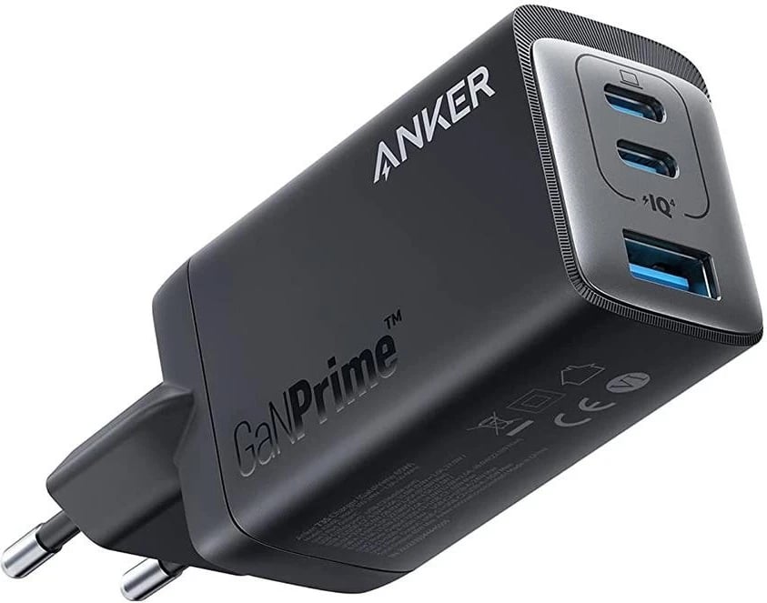 Karikuesi Anker GaNPrime 735, 65W, 1x USB-A dhe 2x USB-C, ngjyrë e zezë