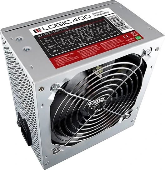 Njësi furnizimi me energji MODECOM Logic 400, 400 W, 20+4 pin ATX, çelik i pandryshkshëm