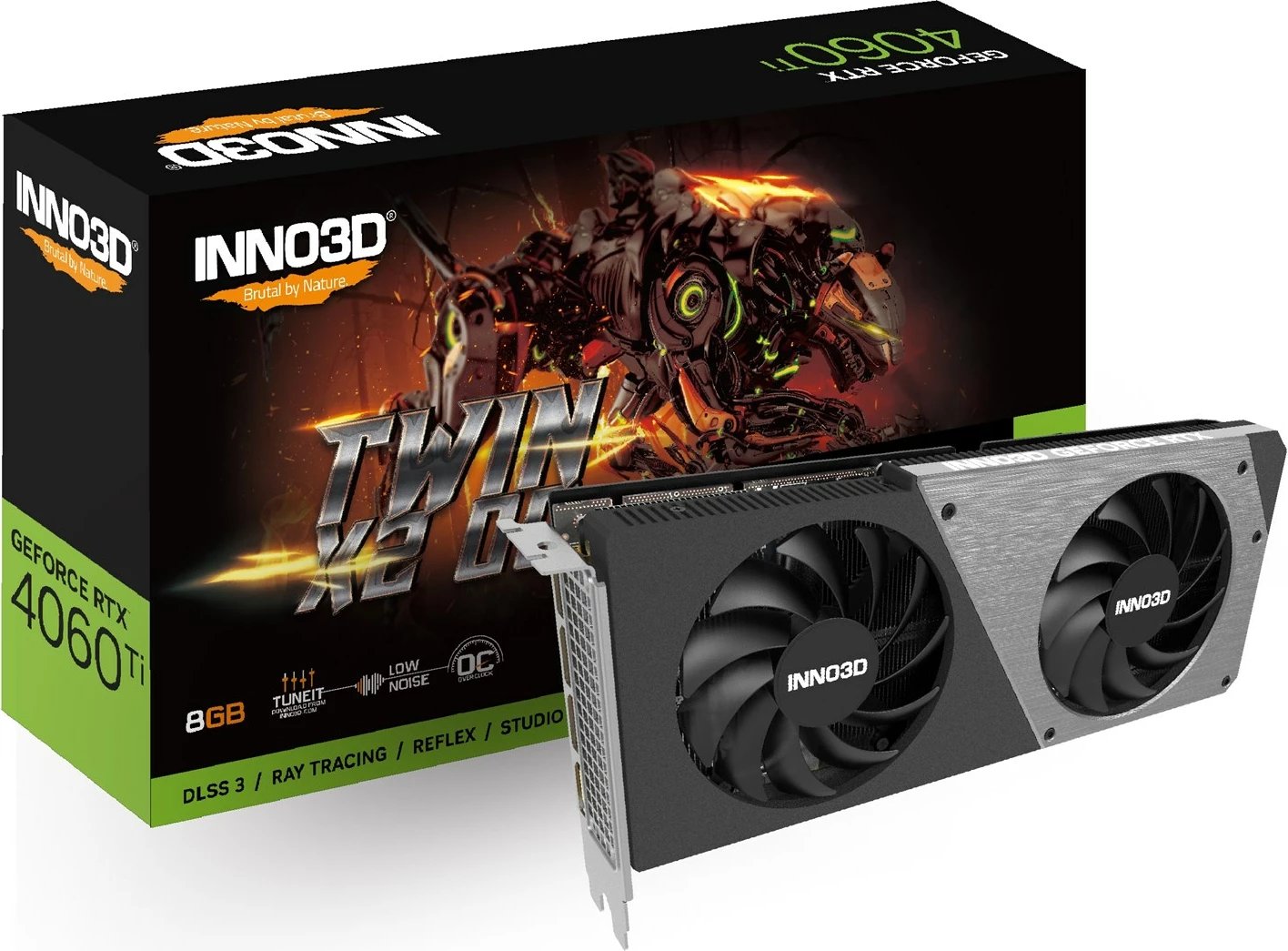 Kartelë grafike INNO3D Geforce RTX 4060 TI TWIN X2 OC, 8 GB, e zezë