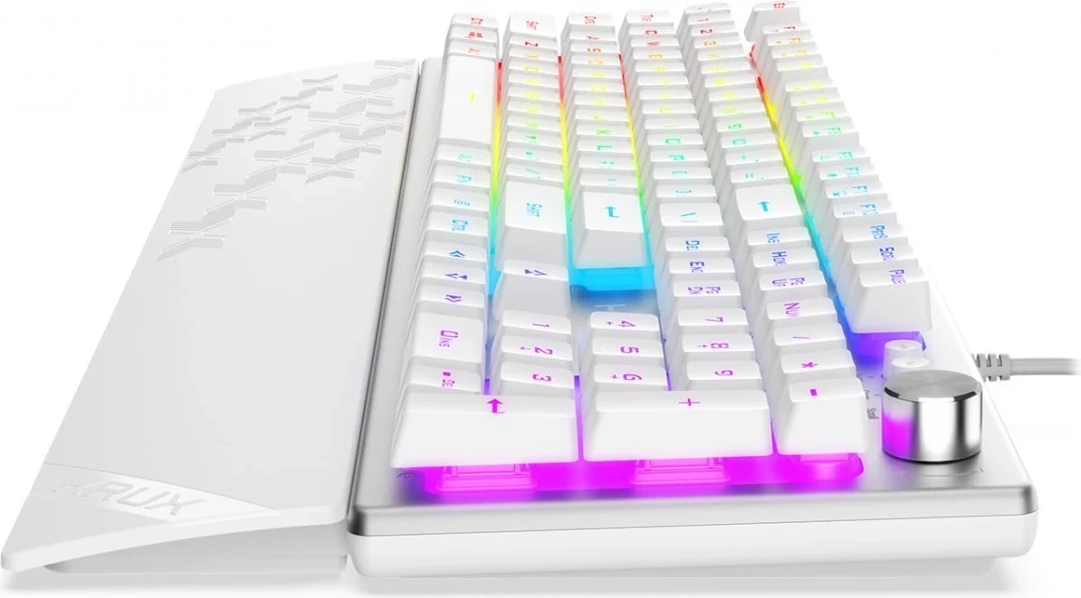 Tastierë Gaming KRUX Frost Silver-White me RGB