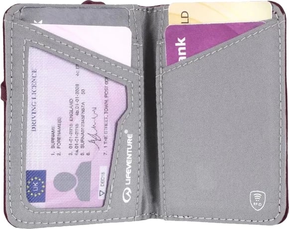 RFID Card Wallet, Recycled, Plum