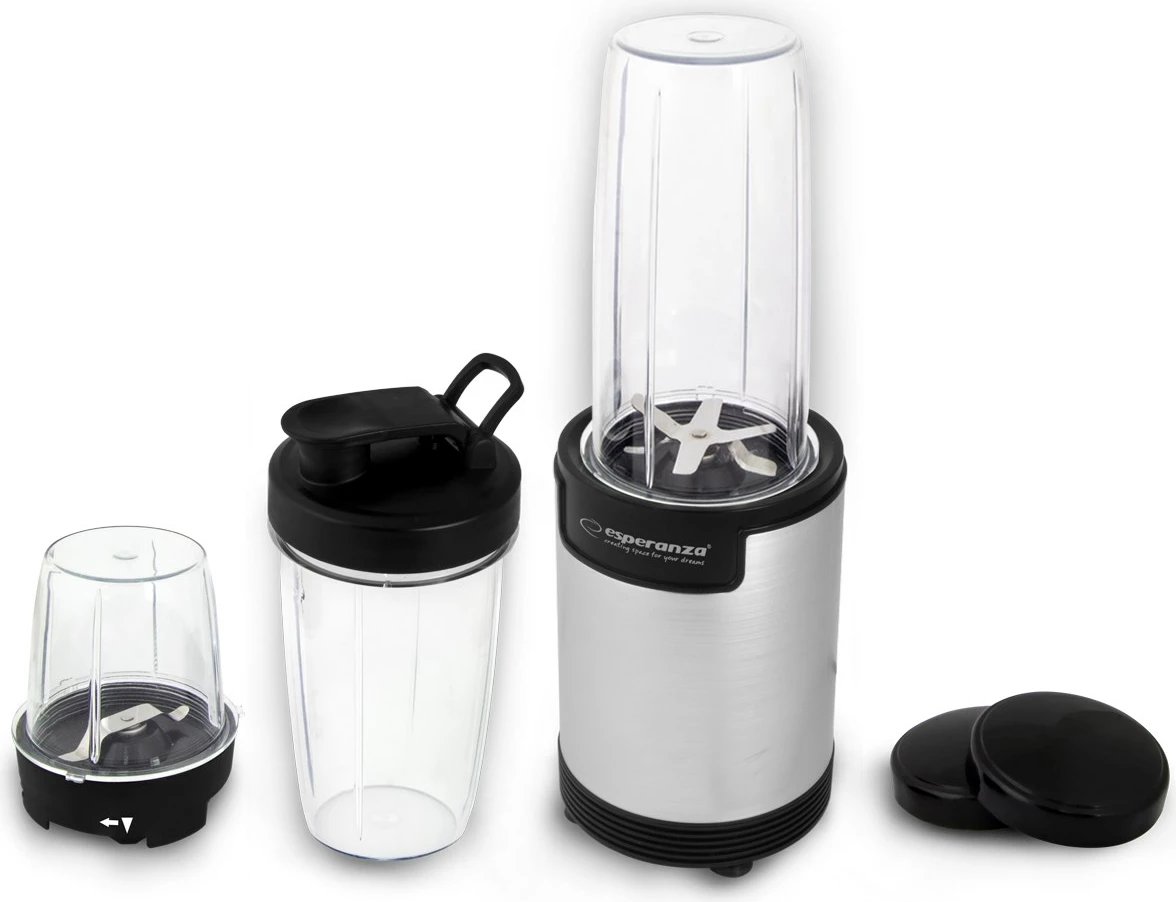 Blender për smoothie Esperanza Nutri Bomb EKM030, 9 në 1, 900W, hiri