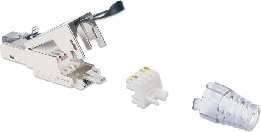 Konektori Modular Intellinet 790741 RJ45 Cat6a 10G, pa vegla, STP, ngjyrë argjendi