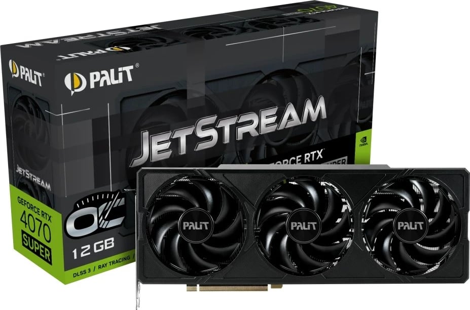 Kartelë grafike Palit GeForce RTX 4070 SUPER JetStream OC 12 GB e zezë