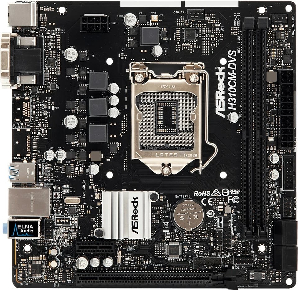 Pllakë amë ASRock H310CM-DVS, micro ATX,  Intel H310