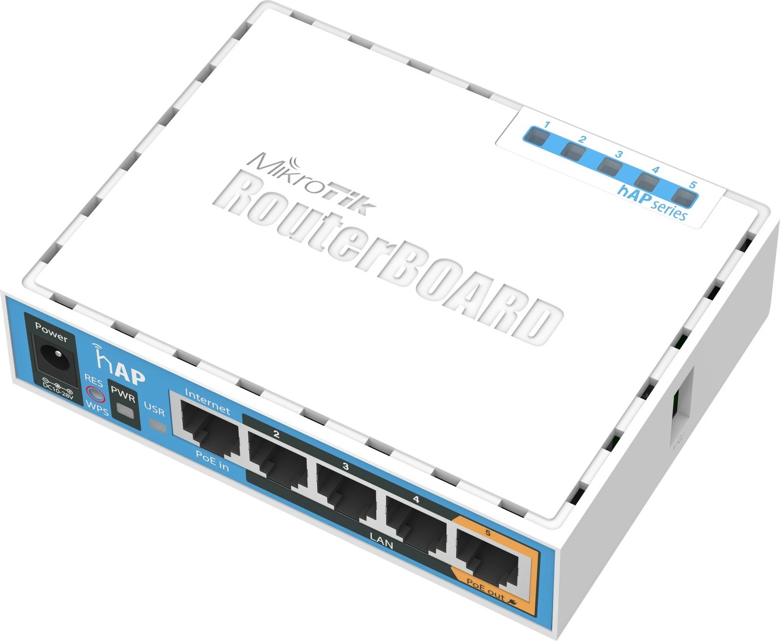 Router MikroTik hAP, 2.4 GHz, 10,100 Mbit/s, Bardhë