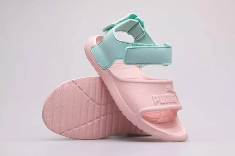 Sandale për fëmijë Puma, të gjelbërta dhe rozë