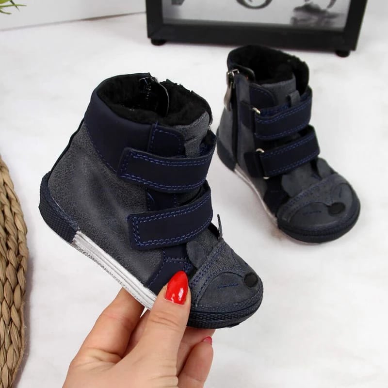 Çizme për fëmijë Kornecki me Velcro, blu marine