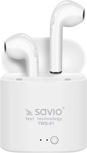 Kufje Savio TWS-01, True Wireless, të bardha