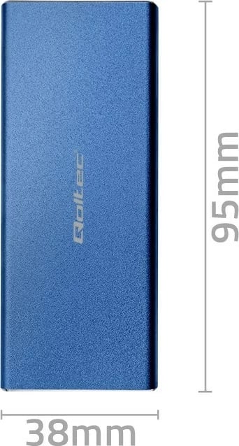 Kasë Qoltec 51832 për SSD M.2, USB 3.0, Blu