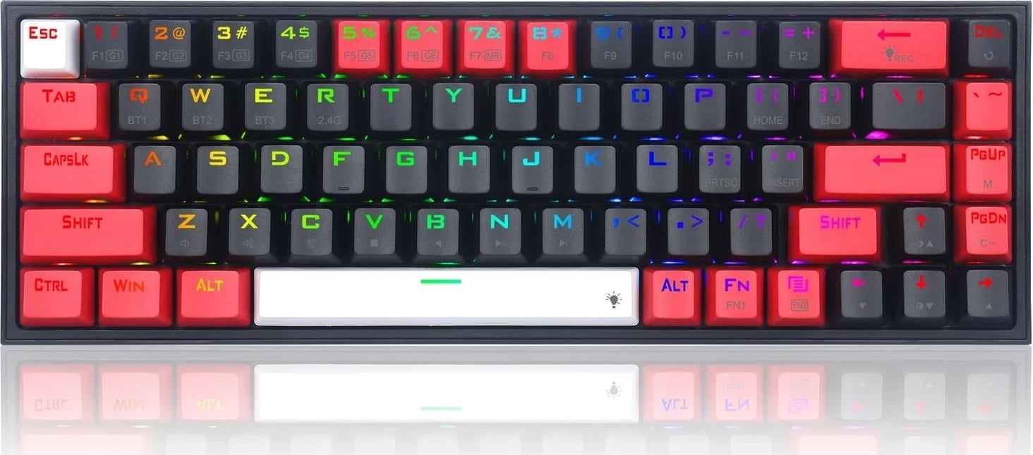 Tastierë Redragon K631 PRO, me butona mekanikë dhe ndriçim RGB, e zezë