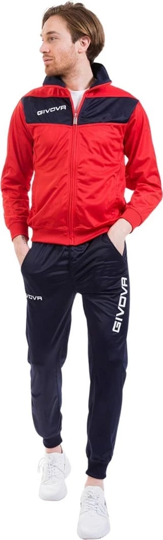 Tuta Givova Visa Triacetato, Kuqe/Navy XL